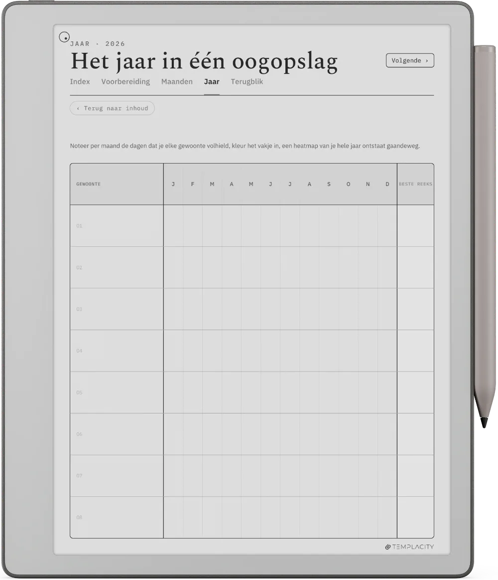 The Planner · Habit Tracker reMarkable Paper Pure pagina 3