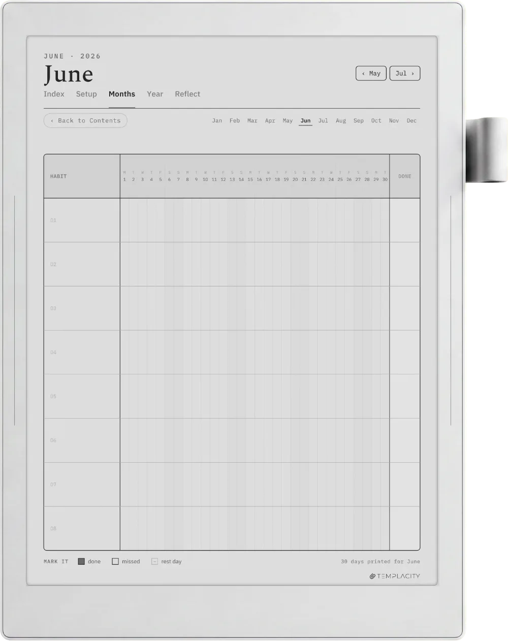 The Planner · Habit Tracker Supernote Manta page 1