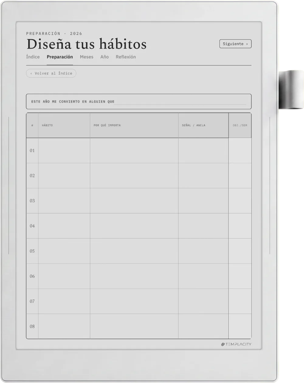 The Planner · Seguimiento de hábitos Supernote Manta página 4