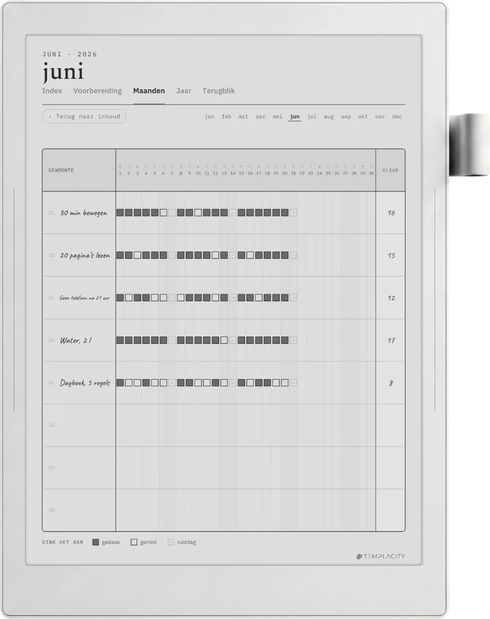 The Planner op de Supernote Manta