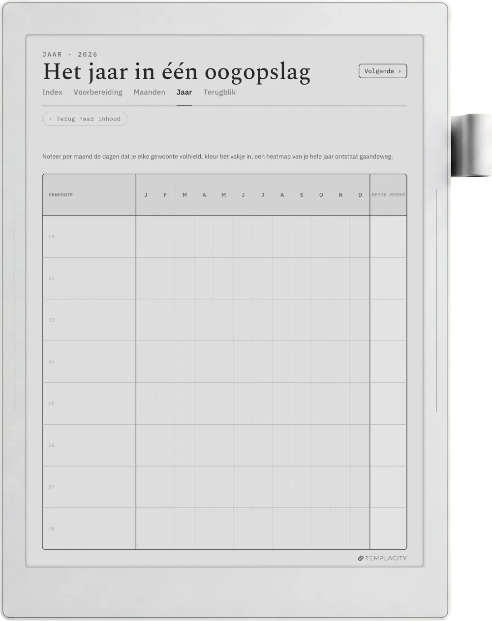 The Planner · Habit Tracker Supernote Manta pagina 3
