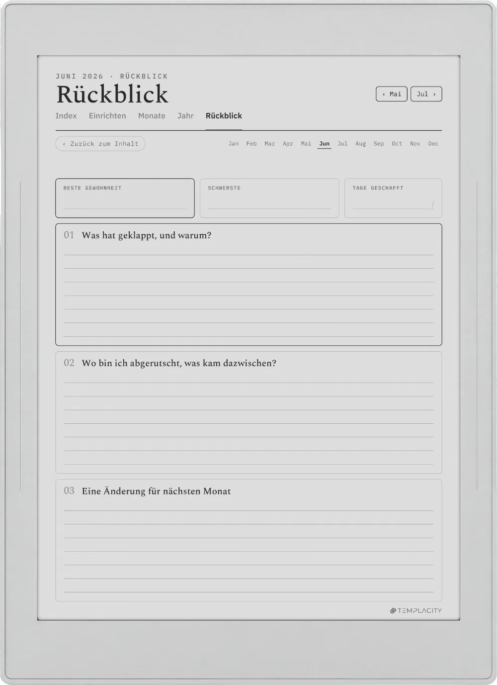 The Planner · Habit Tracker Supernote Nomad Seite 5