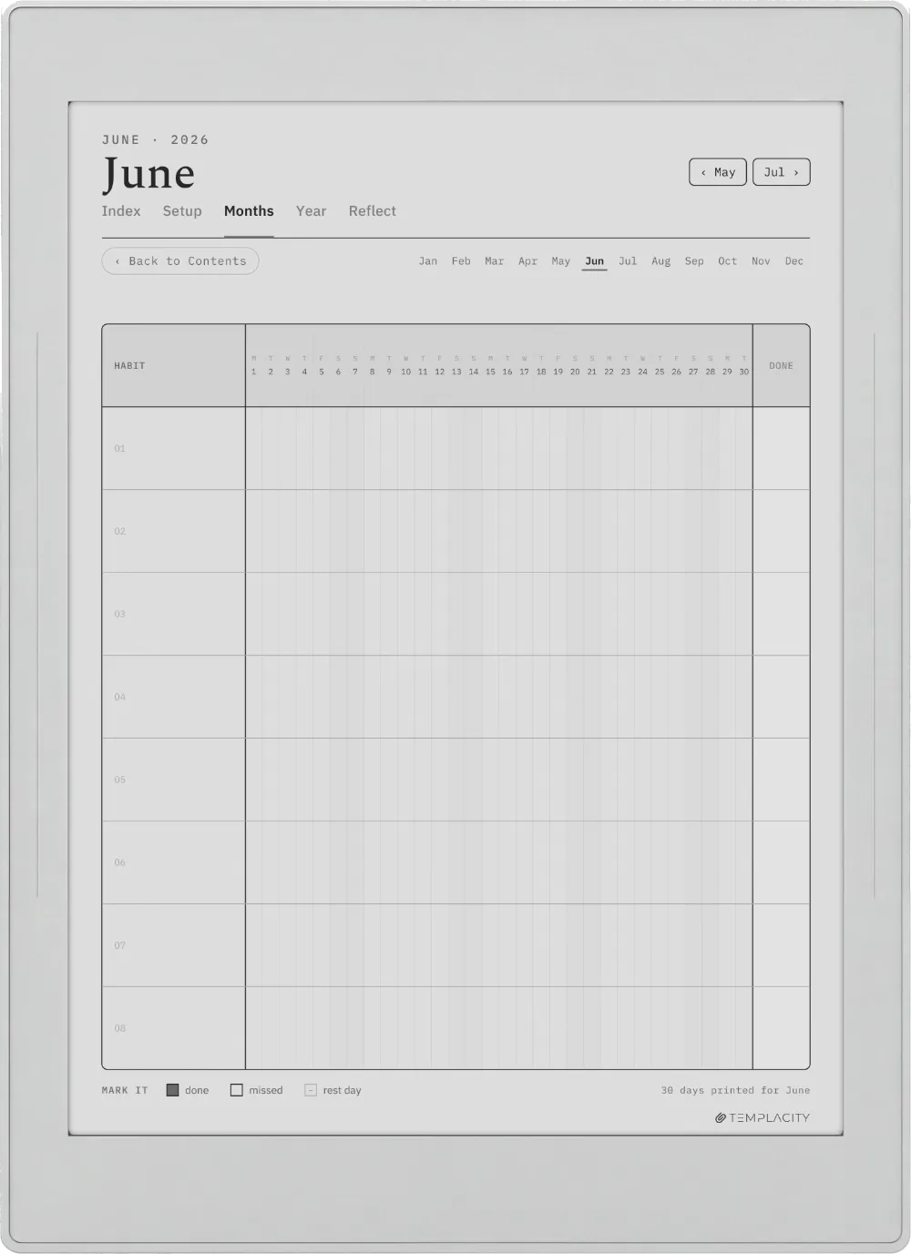The Planner · Habit Tracker Supernote Nomad page 1