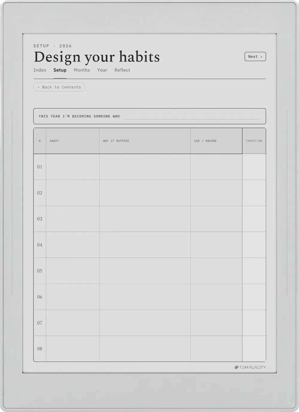 The Planner · Habit Tracker Supernote Nomad page 4