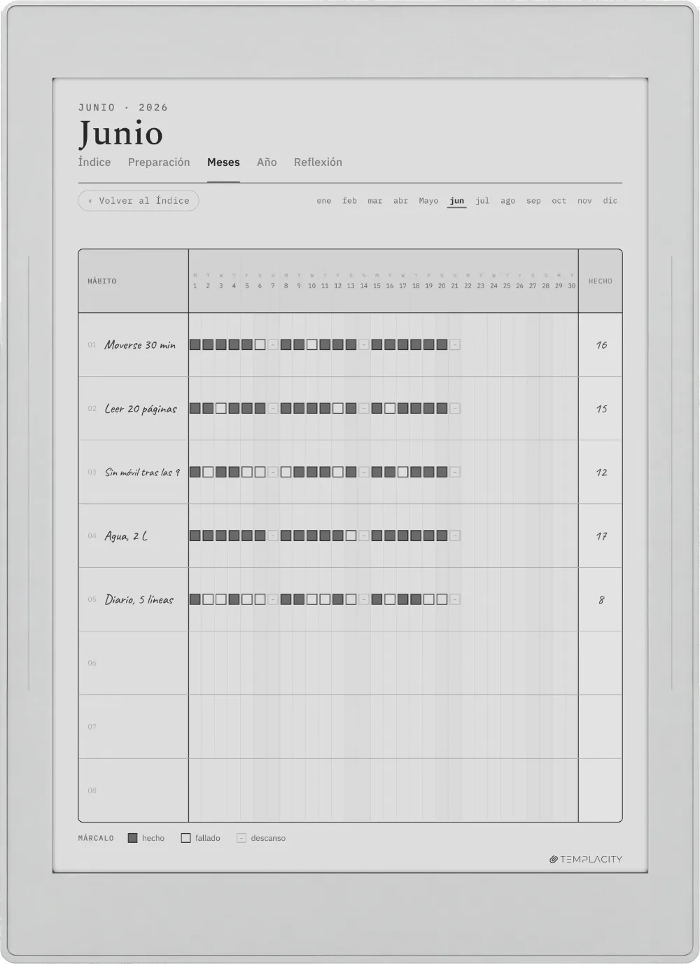 The Planner en el Supernote Nomad