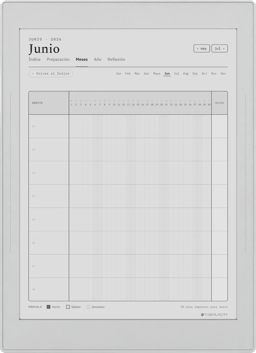 The Planner El mes