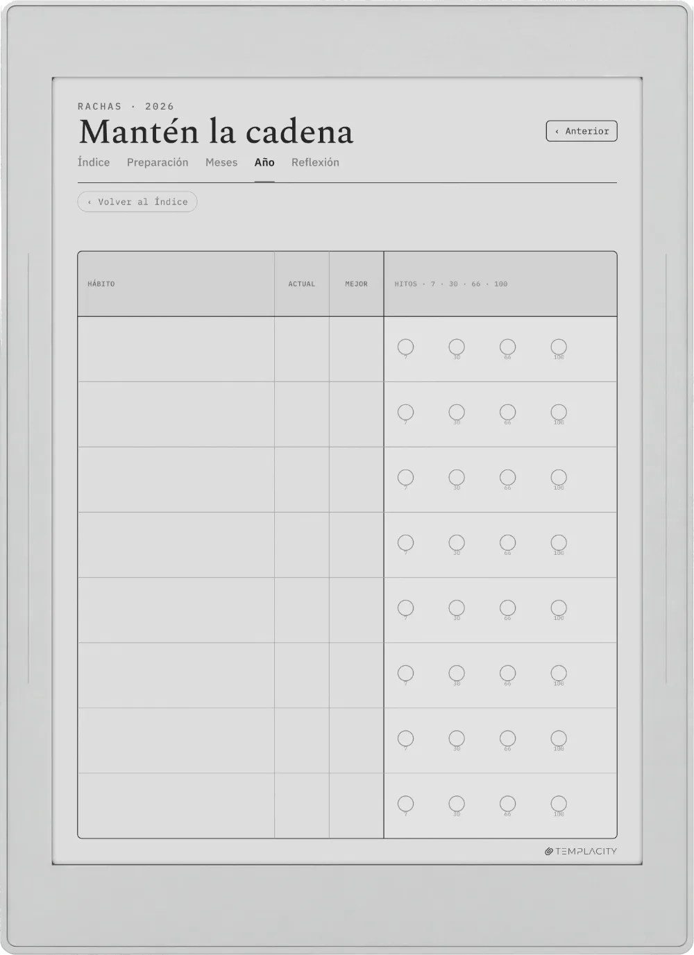 The Planner · Seguimiento de hábitos Supernote Nomad página 2