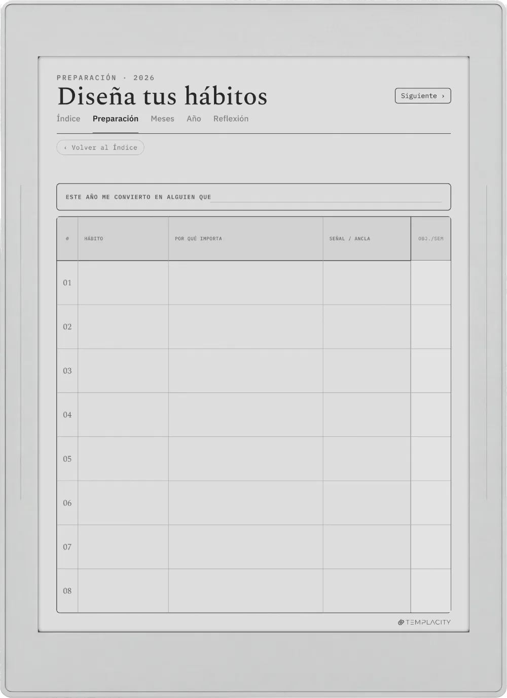The Planner · Seguimiento de hábitos Supernote Nomad página 4