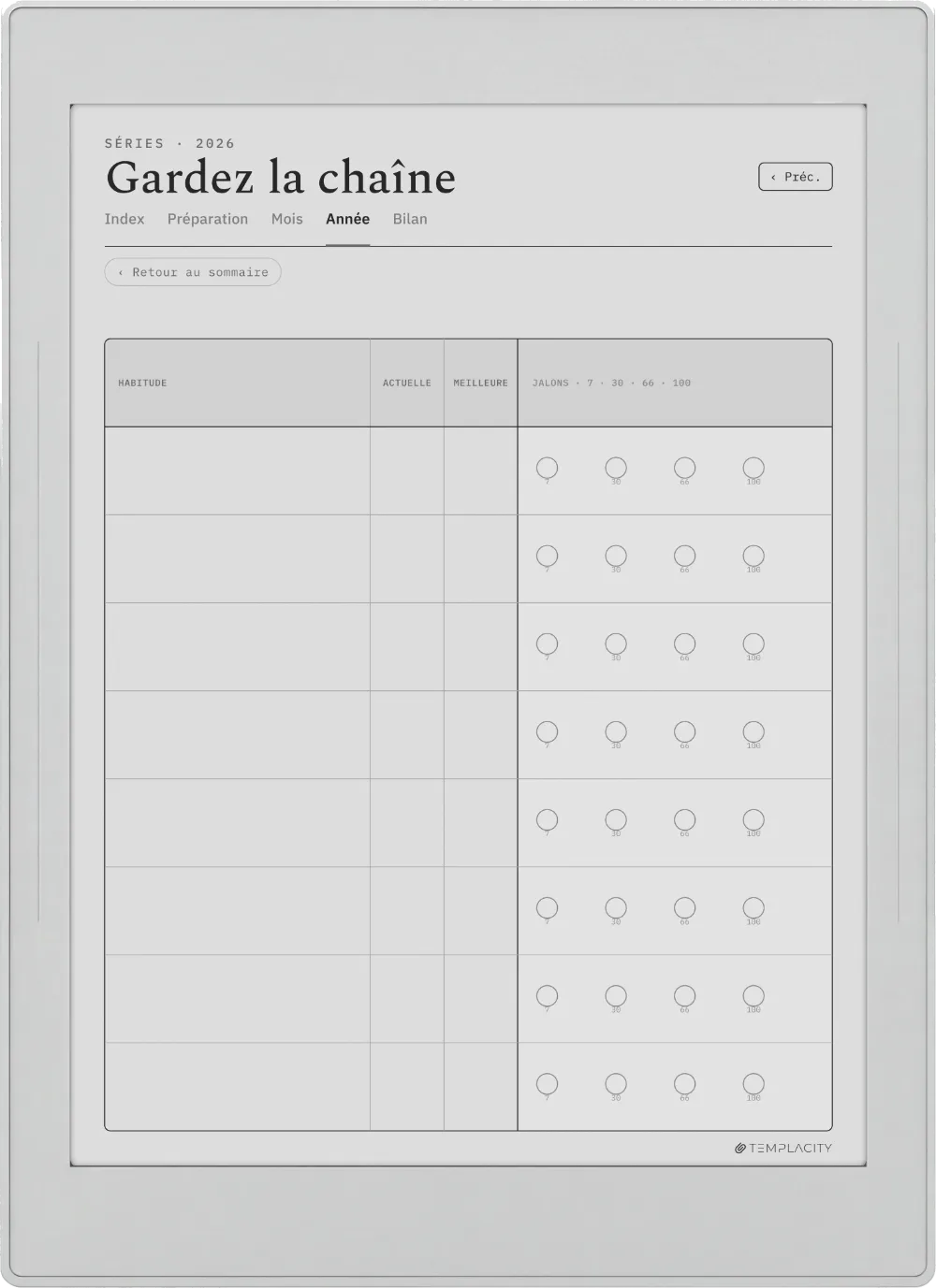 The Planner · Habit Tracker Supernote Nomad page 2
