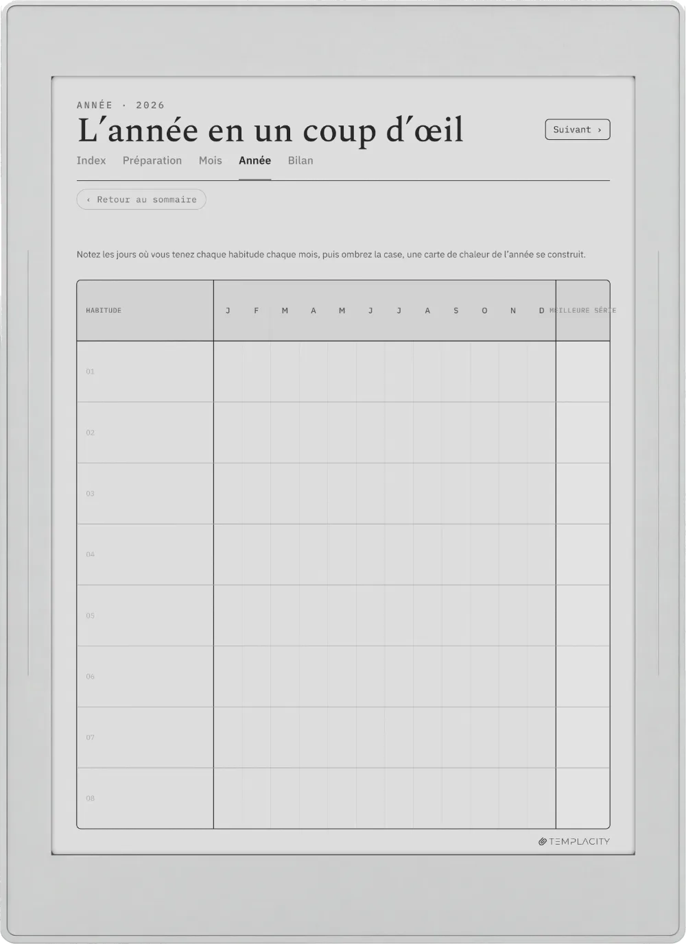 The Planner · Habit Tracker Supernote Nomad page 3