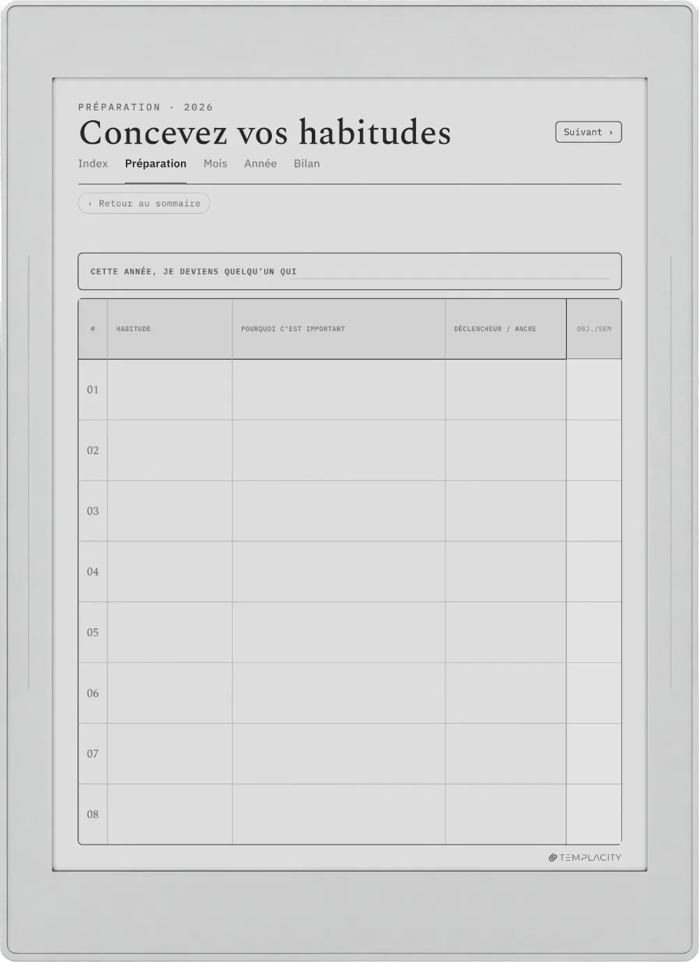 The Planner · Habit Tracker Supernote Nomad page 4