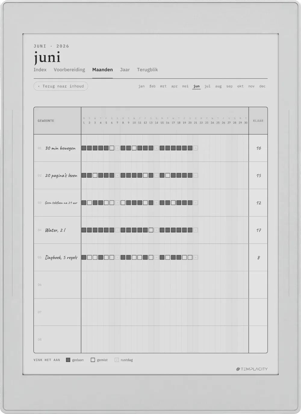 The Planner op de Supernote Nomad