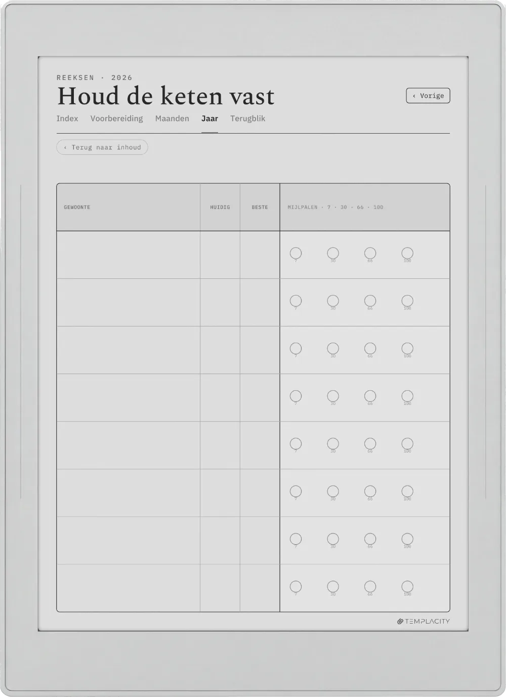 The Planner · Habit Tracker Supernote Nomad pagina 2