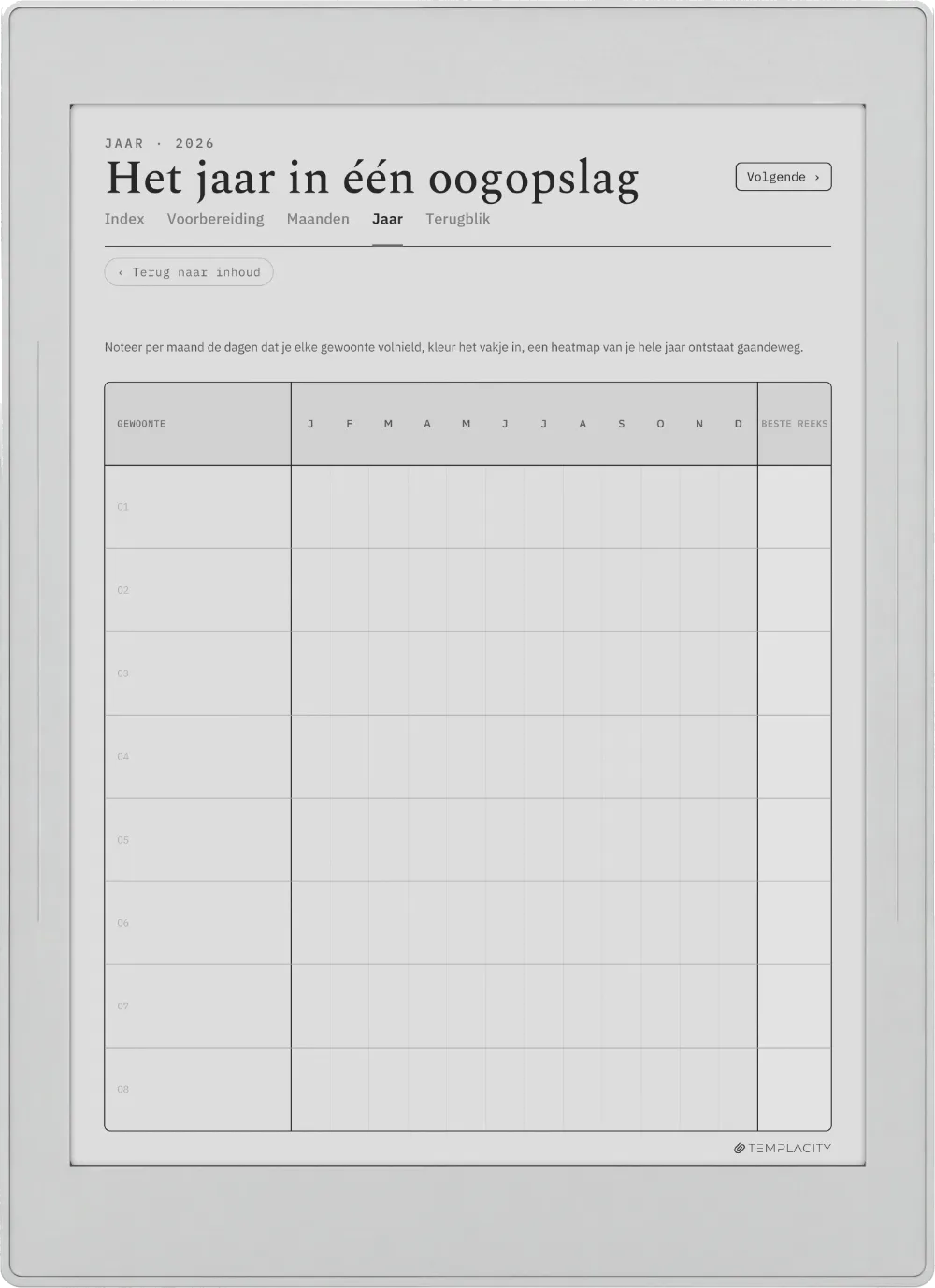 The Planner · Habit Tracker Supernote Nomad pagina 3