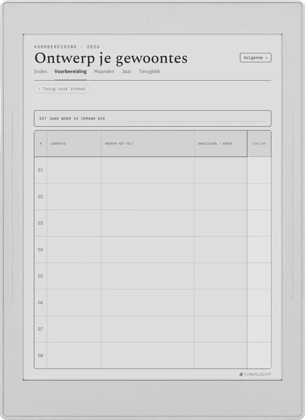 The Planner · Habit Tracker Supernote Nomad pagina 4