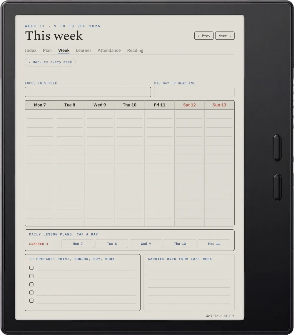 The Planner The Week