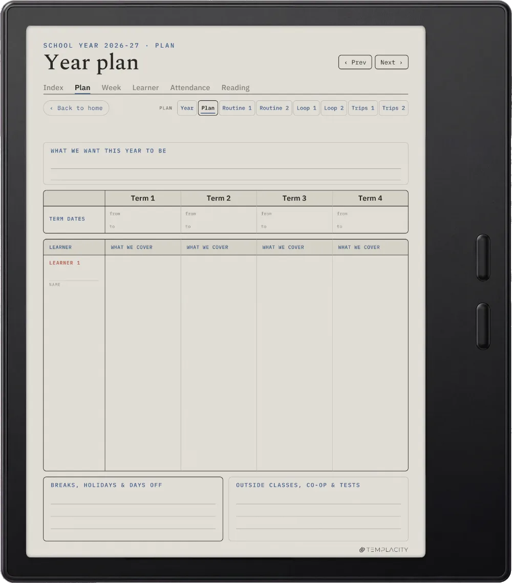 The Planner · Homeschool Boox Go Color 7 (Gen II) page 3