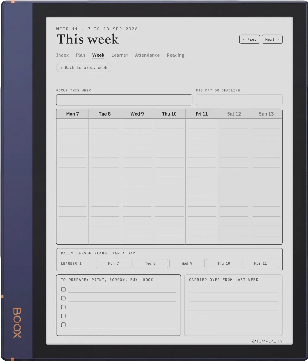 The Planner The Week