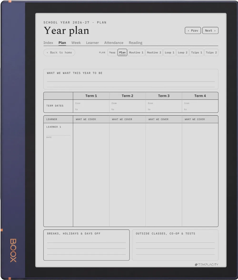 The Planner · Homeschool Boox Note Air2 page 3