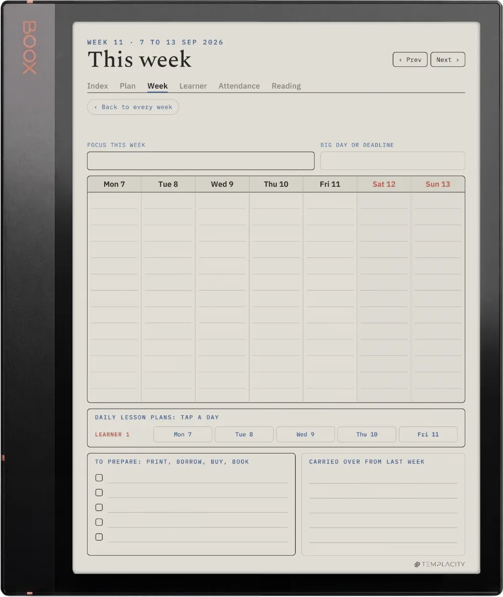 The Planner The Week