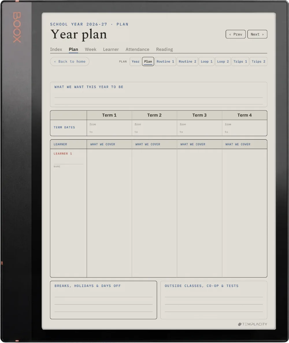 The Planner · Homeschool Boox Note Air3 C page 3