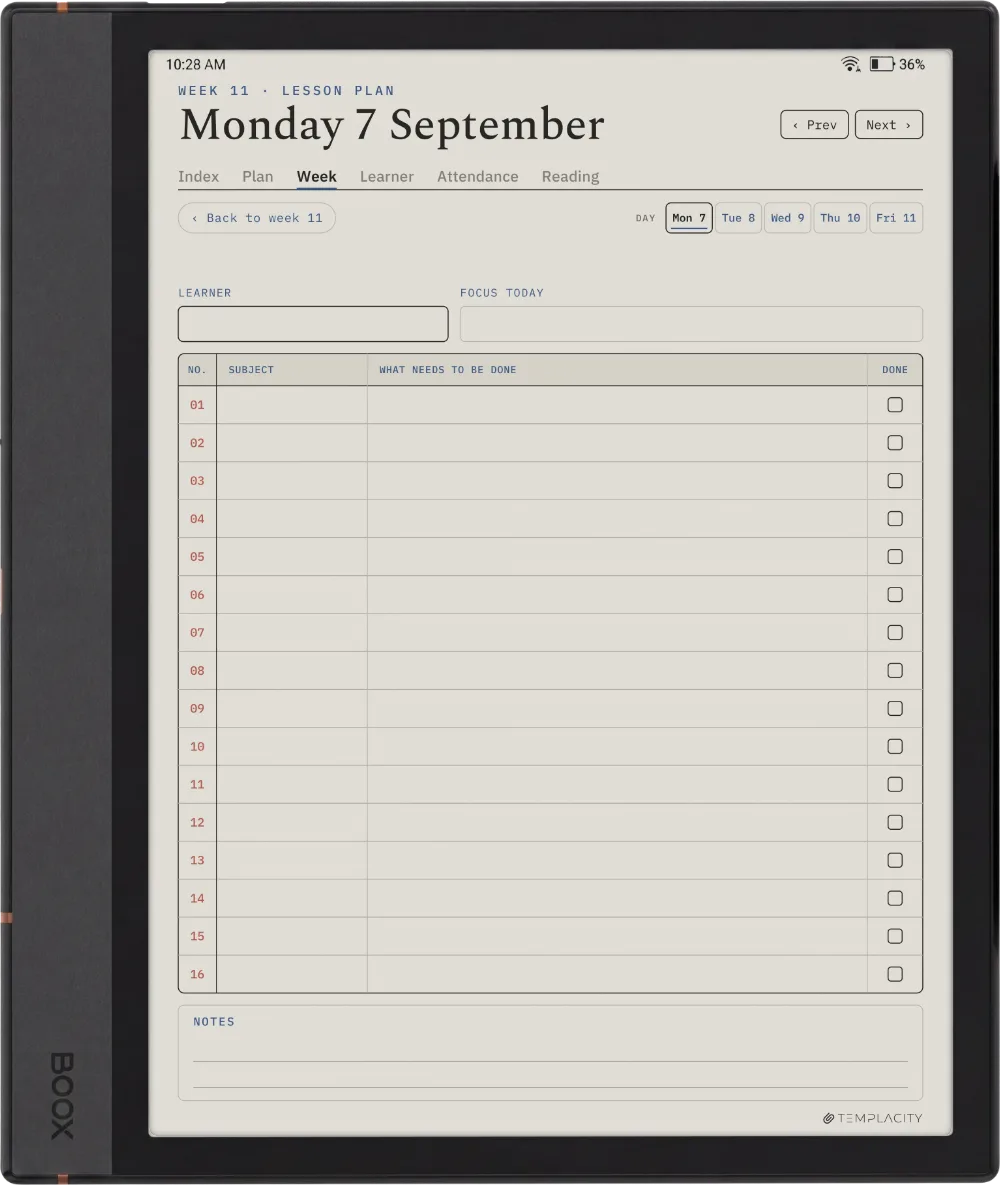 The Planner · Homeschool Boox Note Air4 C page 2