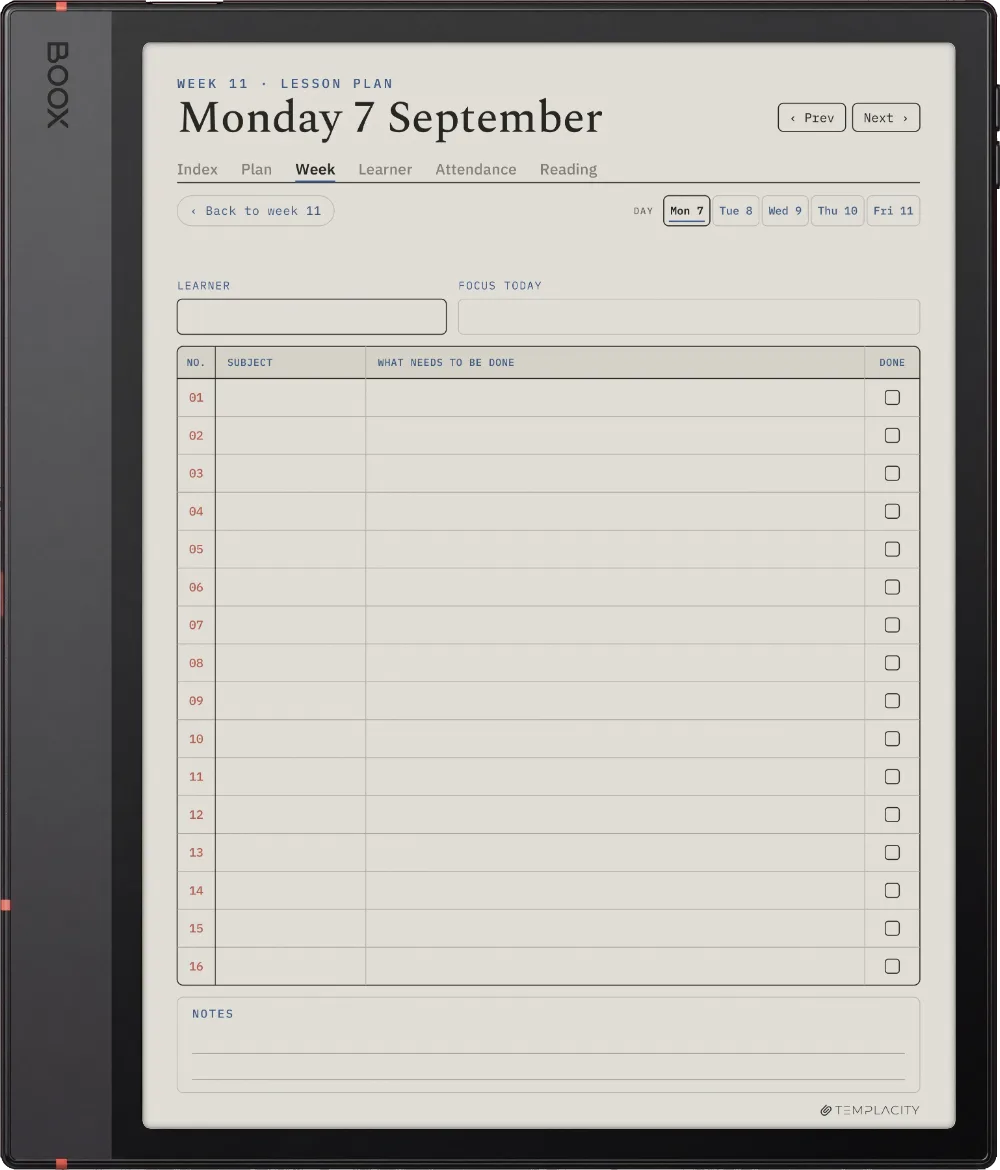 The Planner · Homeschool Boox Note Air5 C page 2