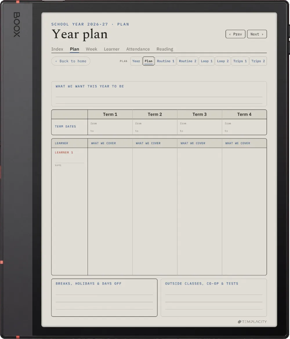 The Planner · Homeschool Boox Note Air5 C page 3