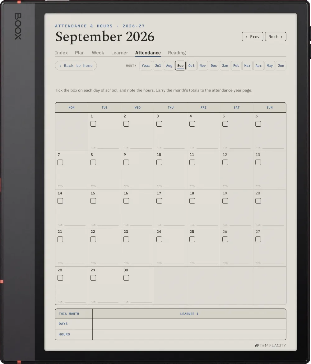 The Planner · Homeschool Boox Note Air5 C page 4