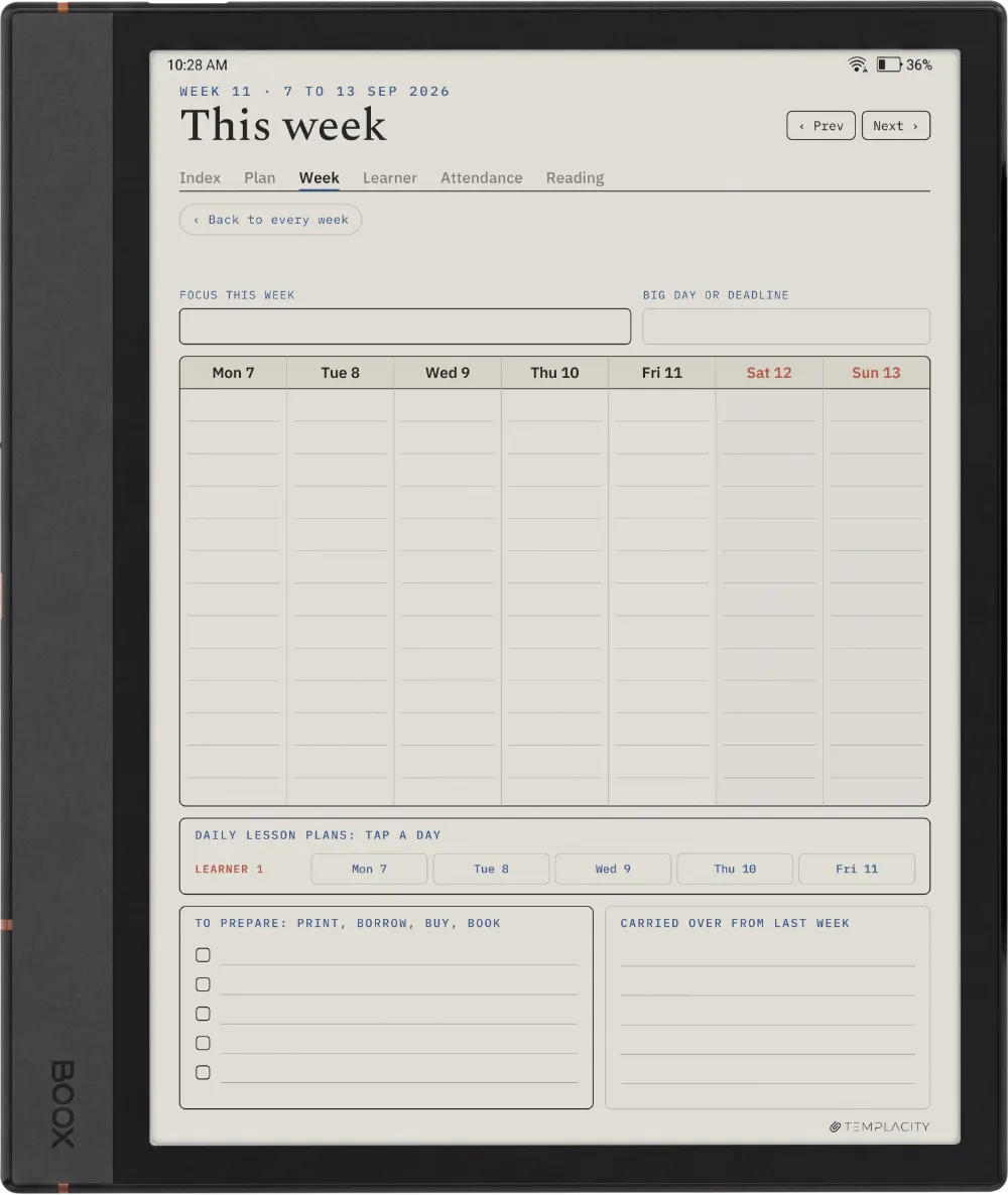 The Planner The Week