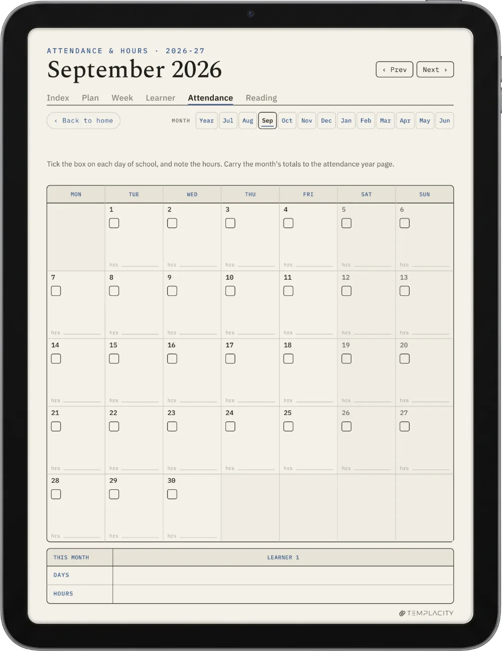 The Planner · Homeschool iPad page 4