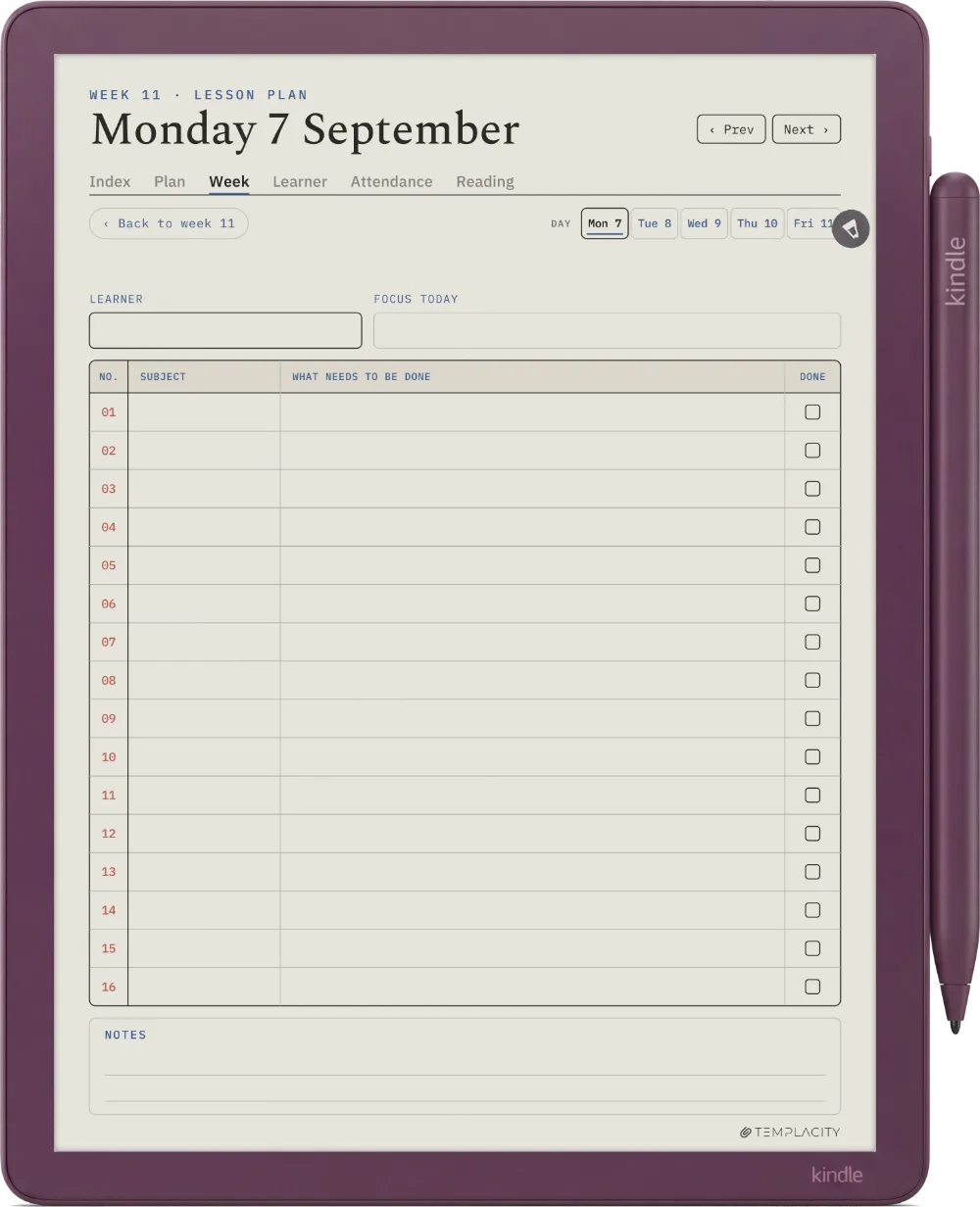 The Planner · Homeschool Kindle Scribe Colorsoft page 2