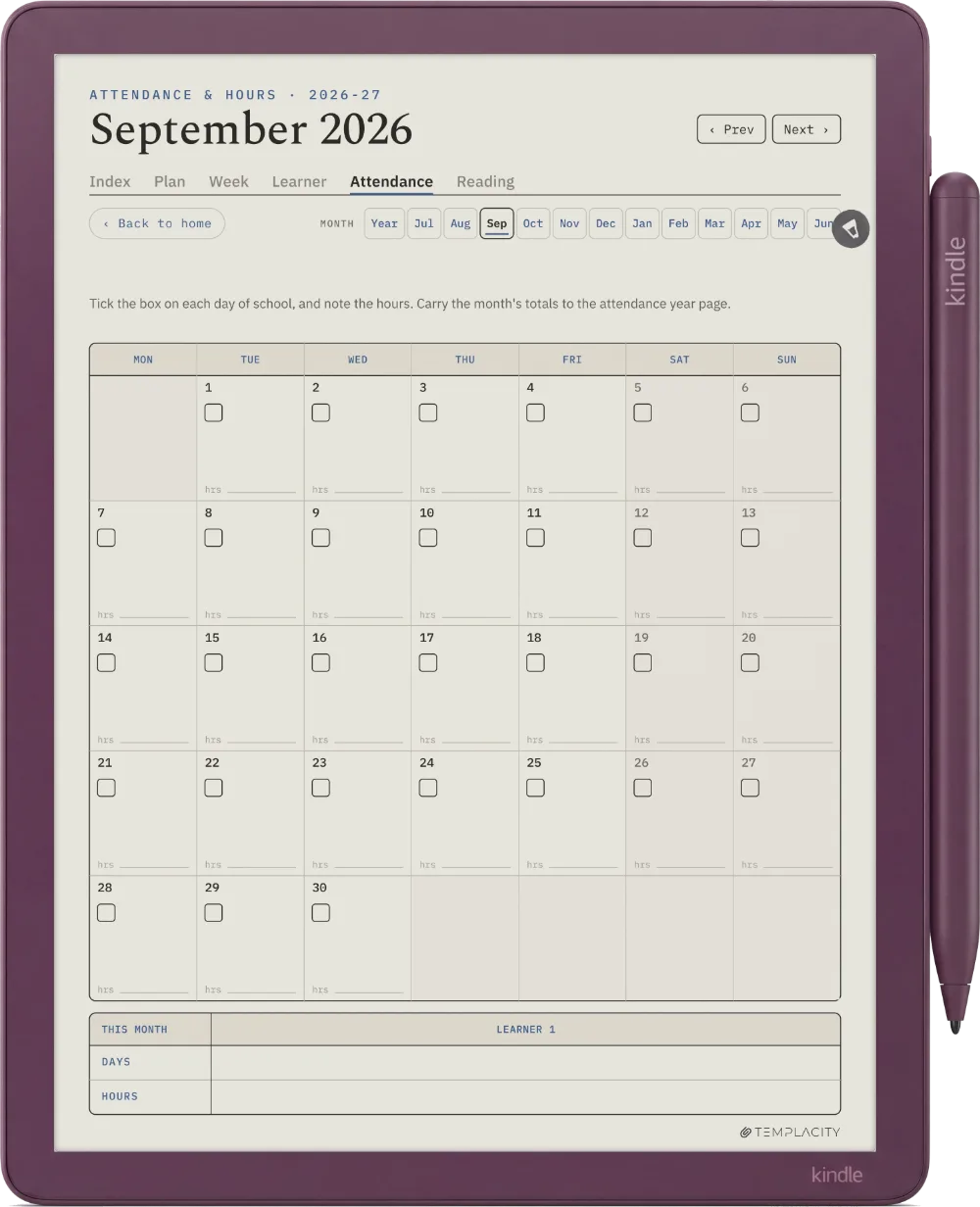 The Planner · Homeschool Kindle Scribe Colorsoft page 4