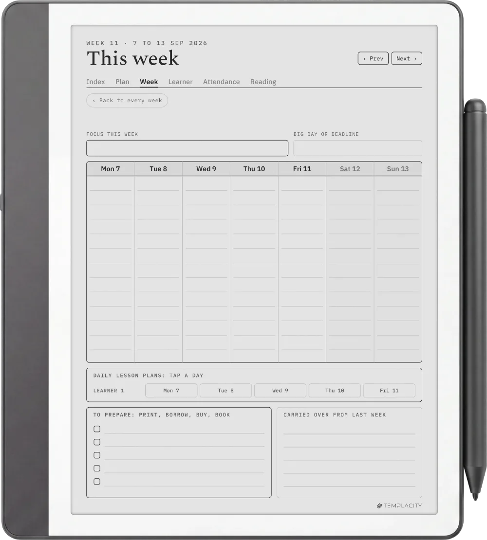 The Planner on the Kindle Scribe