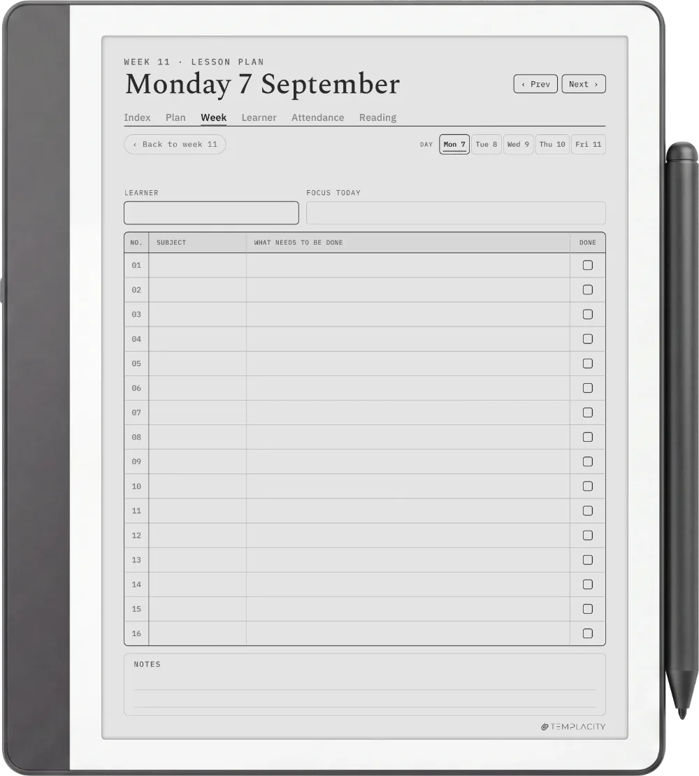 The Planner · Homeschool Kindle Scribe page 2