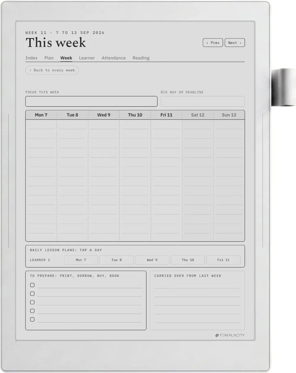 The Planner on the Supernote Manta