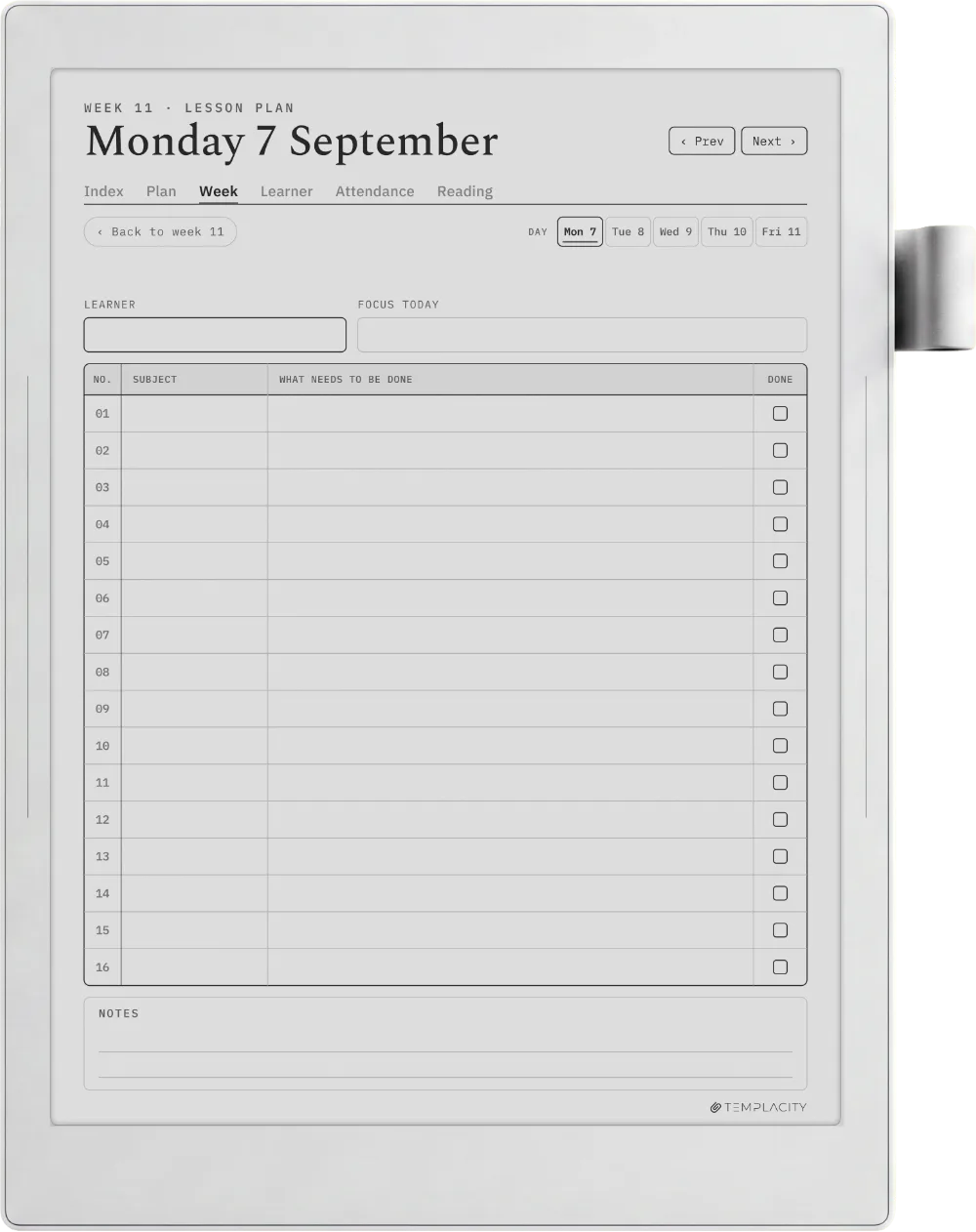 The Planner · Homeschool Supernote Manta page 2