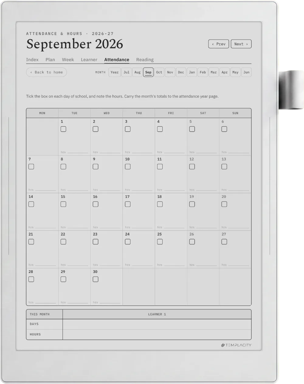 The Planner · Homeschool Supernote Manta page 4