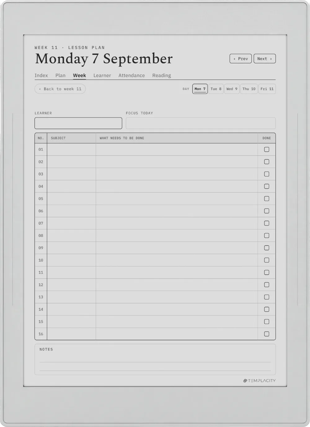 The Planner · Homeschool Supernote Nomad page 2