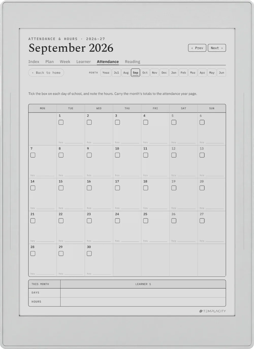 The Planner · Homeschool Supernote Nomad page 4