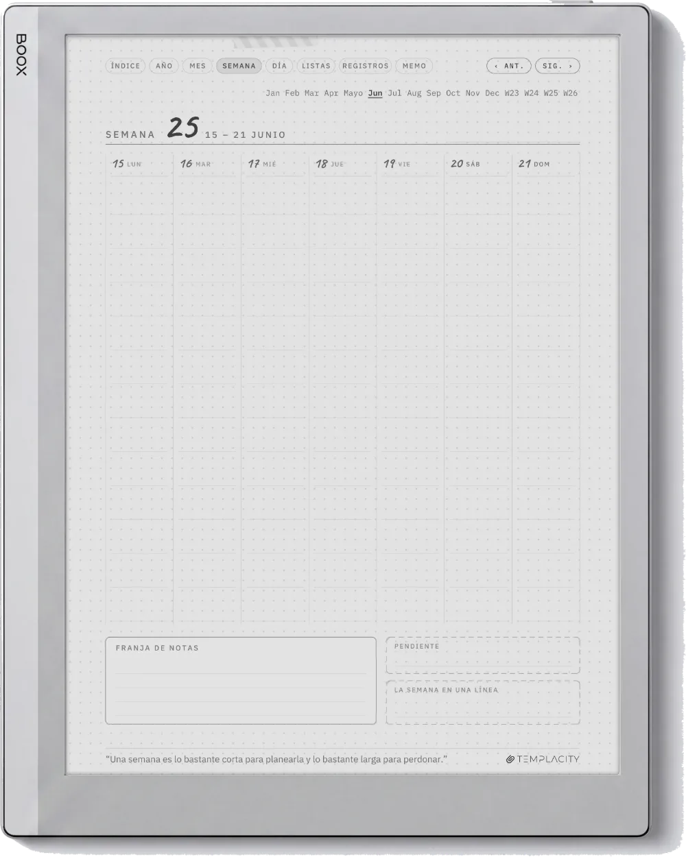 Ichinichi 一日 · Una agenda techo para e-ink Boox Go 10.3, página 2