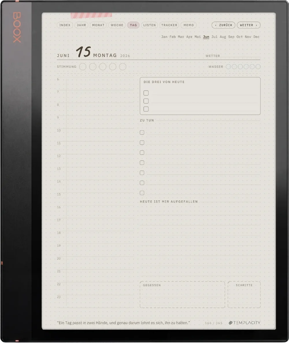 Ichinichi 一日 · Ein Techo für E-Ink Boox Note Air3 C Seite 1