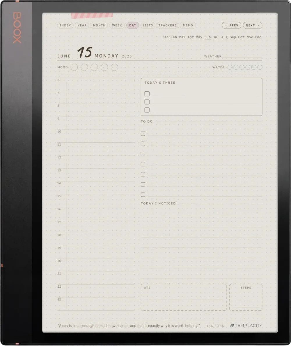 Ichinichi 一日 · A techo for e-ink Boox Note Air3 C page 1