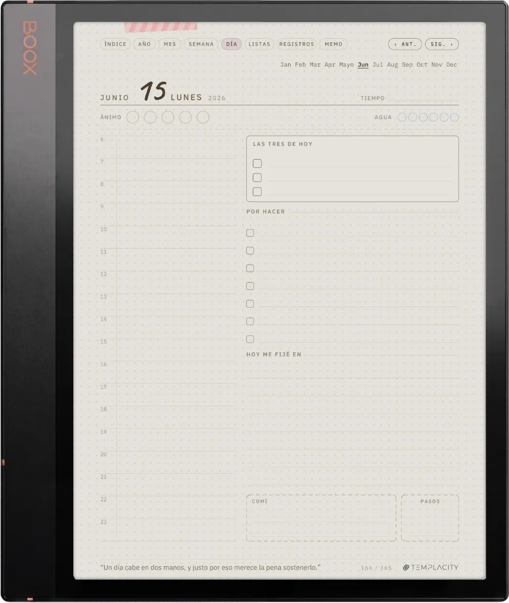 Ichinichi 一日 · Una agenda techo para e-ink Boox Note Air3 C, página 1