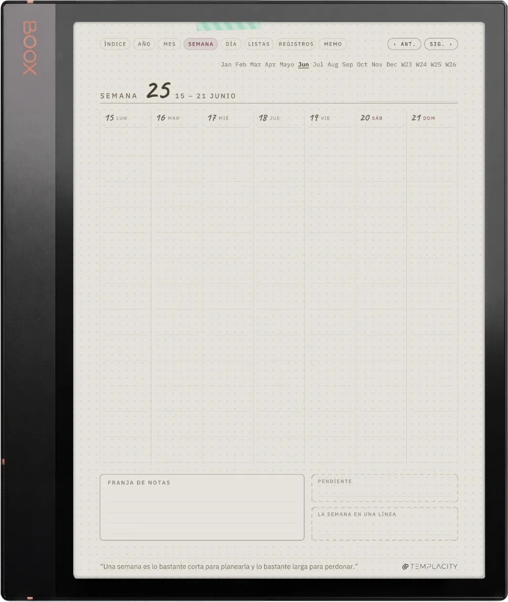 Ichinichi 一日 · Una agenda techo para e-ink Boox Note Air3 C, página 2