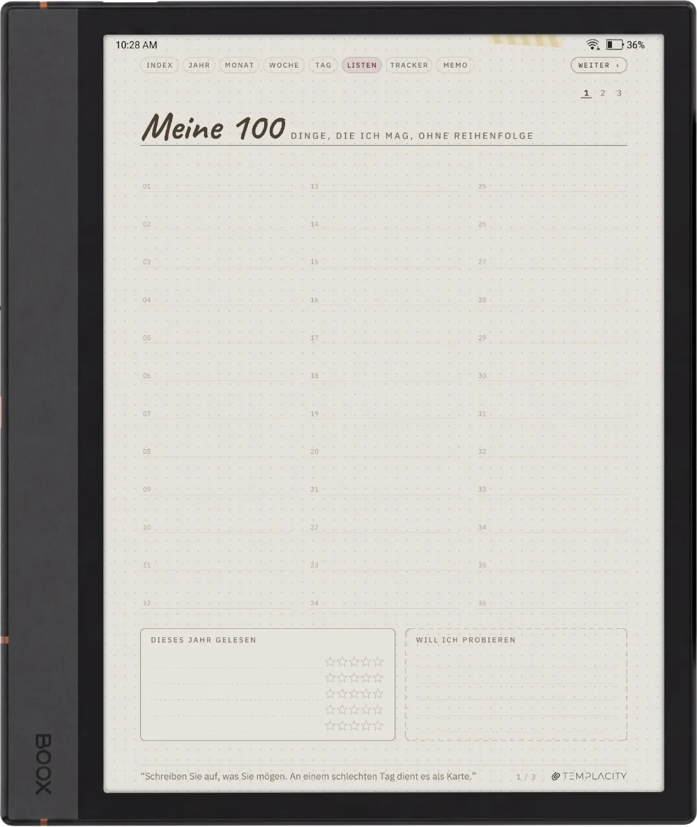 Ichinichi 一日 · Ein Techo für E-Ink Boox Note Air4 C Seite 4