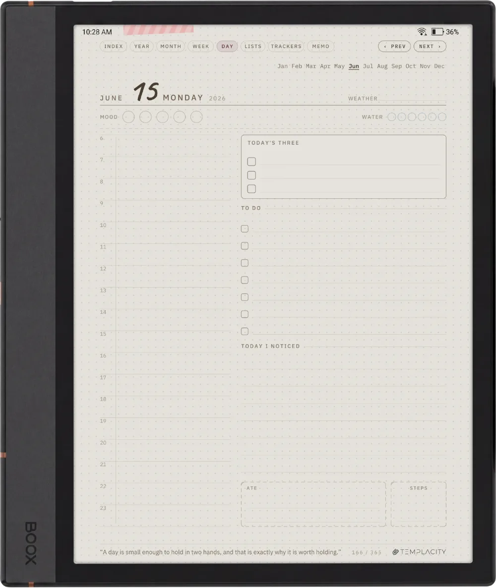 Ichinichi 一日 · A techo for e-ink Boox Note Air4 C page 1