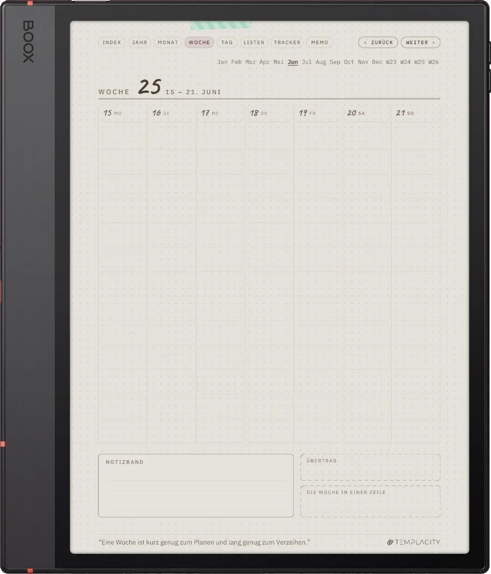 Ichinichi 一日 · Ein Techo für E-Ink Boox Note Air5 C Seite 2