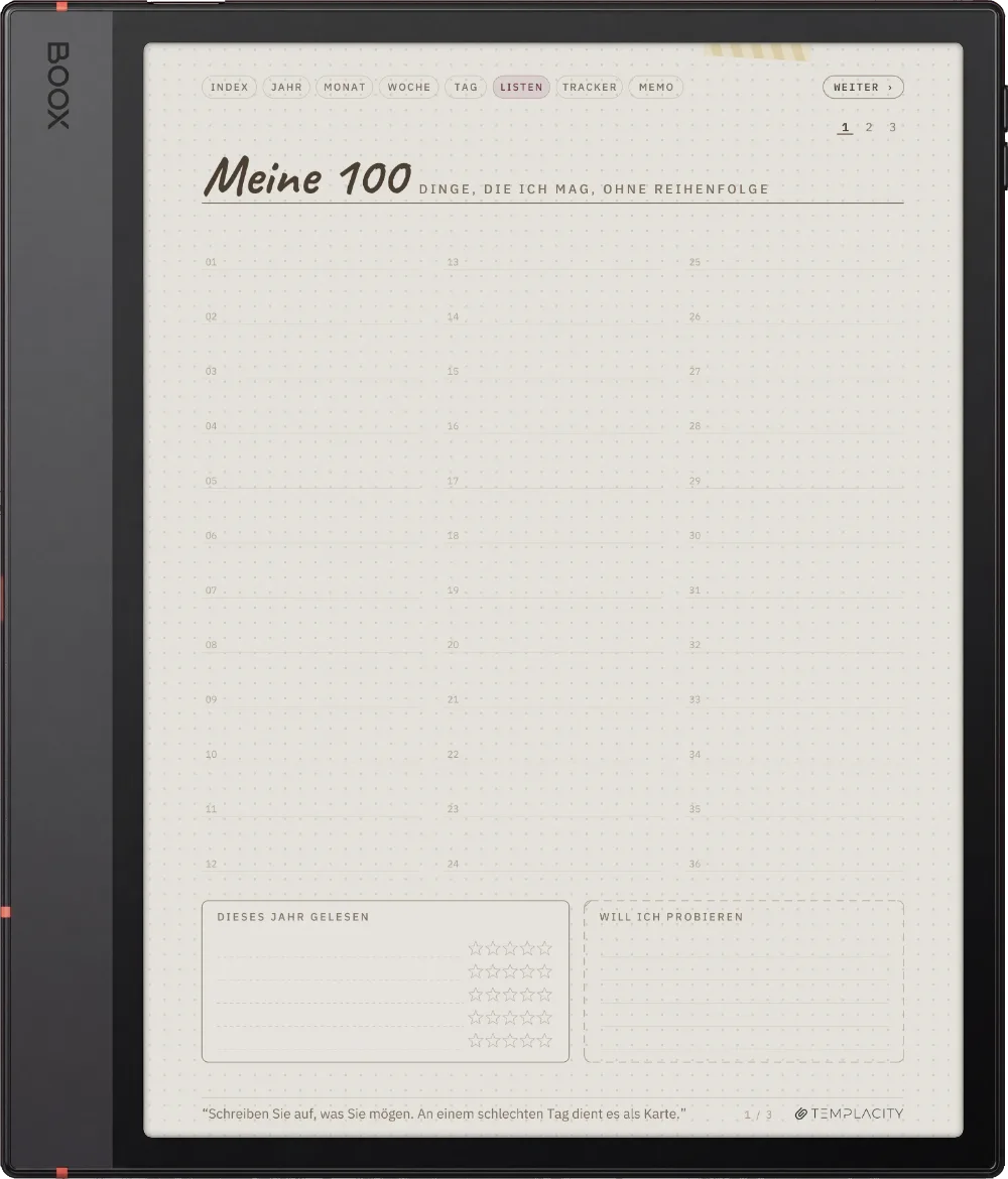 Ichinichi 一日 · Ein Techo für E-Ink Boox Note Air5 C Seite 4