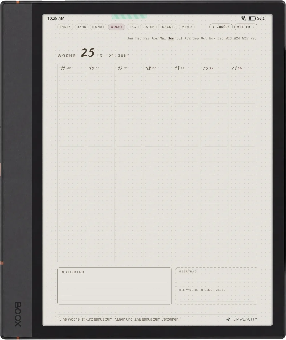 Ichinichi 一日 · Ein Techo für E-Ink Boox Note Max Seite 2